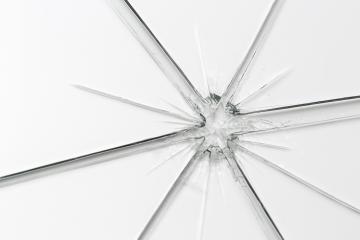 Broken window glass crack splitter on white gray background- Stock Photo or Stock Video of rcfotostock | RC-Photo-Stock
