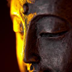 Buddha statue head close-up with glow against black background- Stock Photo or Stock Video of rcfotostock | RC Photo Stock