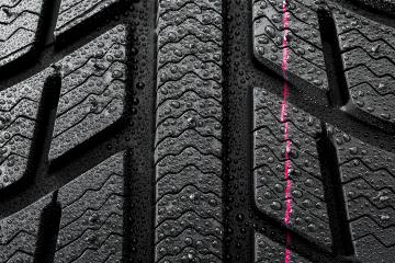 Car tires close-up Winter wheel profile structure with waterdrops- Stock Photo or Stock Video of rcfotostock | RC-Photo-Stock