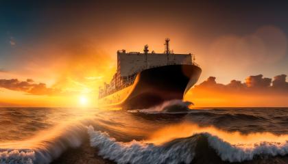 Cargo transportation industry concept. Container ship in the ocean at sunset sky background with copy space. (Generative AI) Global business logistics concept. Commercial ocean cargo delivery.    : Stock Photo or Stock Video Download rcfotostock photos, images and assets rcfotostock | RC Photo Stock.: