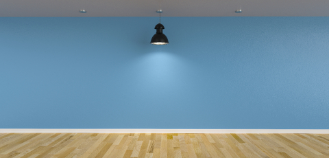 ceiling lamps in front of blue wall as canvas mock up design, copyspace for your individual text.- Stock Photo or Stock Video of rcfotostock | RC-Photo-Stock