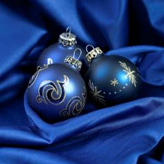 christmals bulbs on blue cloth- Stock Photo or Stock Video of rcfotostock | RC-Photo-Stock