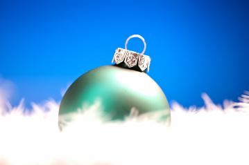 Christmas background. christmas balls with copyspace and snow- Stock Photo or Stock Video of rcfotostock | RC-Photo-Stock