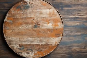 Circular rustic tray on a wooden textured background- Stock Photo or Stock Video of rcfotostock | RC Photo Stock