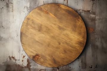 Circular wooden table on a weathered concrete surface : Stock Photo or Stock Video Download rcfotostock photos, images and assets rcfotostock | RC Photo Stock.: