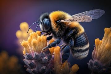 close up of a bee on a flower (Generative AI)- Stock Photo or Stock Video of rcfotostock | RC Photo Stock