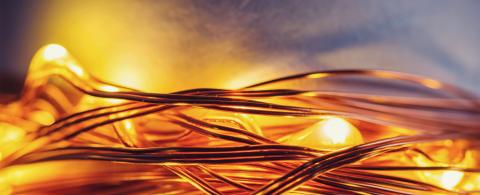 Close-up of LED Lights on a Copper Wire String- Stock Photo or Stock Video of rcfotostock | RC-Photo-Stock