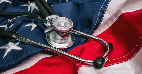 Close-up Photo Of Stethoscope On American USA Flag- Stock Photo or Stock Video of rcfotostock | RC-Photo-Stock