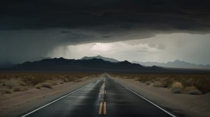 Cloudy Sky and Stormy Weather over Empty Road with Transportation Sign in Natural Landscape, generative AI- Stock Photo or Stock Video of rcfotostock | RC Photo Stock