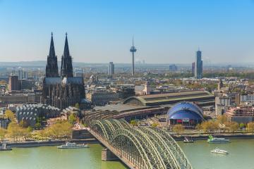 Cologne aerial view in germany at the Rhine River- Stock Photo or Stock Video of rcfotostock | RC Photo Stock
