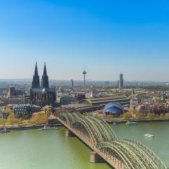 Cologne aerial view over the Rhine River- Stock Photo or Stock Video of rcfotostock | RC Photo Stock