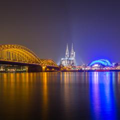 Cologne Cathedral and Hohenzollern bridge at night  : Stock Photo or Stock Video Download rcfotostock photos, images and assets rcfotostock | RC Photo Stock.:
