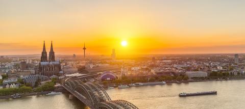 Cologne Cathedral and Hohenzollern Bridge at sunset- Stock Photo or Stock Video of rcfotostock | RC Photo Stock