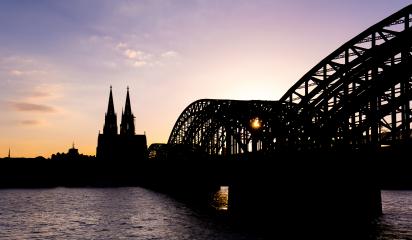 Cologne Cathedral and Hohenzollern Bridge silhouette : Stock Photo or Stock Video Download rcfotostock photos, images and assets rcfotostock | RC Photo Stock.: