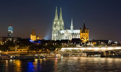 Cologne city at night with Cathedral- Stock Photo or Stock Video of rcfotostock | RC-Photo-Stock