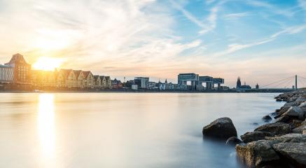 Cologne city panorama with cathedral and crane houses at sunset : Stock Photo or Stock Video Download rcfotostock photos, images and assets rcfotostock | RC Photo Stock.: