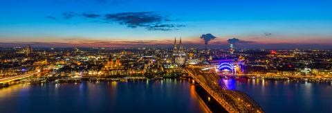 Cologne city skyline panorama at sunset- Stock Photo or Stock Video of rcfotostock | RC-Photo-Stock