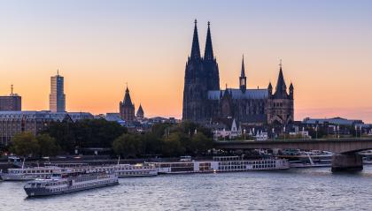 Cologne city with Cathedral at dusk- Stock Photo or Stock Video of rcfotostock | RC Photo Stock