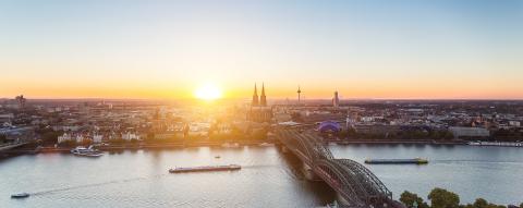 Cologne skyline at sunset- Stock Photo or Stock Video of rcfotostock | RC-Photo-Stock