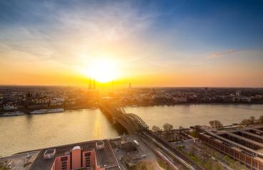 Cologne skyline at sunset- Stock Photo or Stock Video of rcfotostock | RC-Photo-Stock