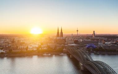 Cologne skyline sunset view- Stock Photo or Stock Video of rcfotostock | RC-Photo-Stock