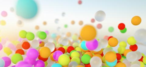 colorful bouncing balls outdoors against blue sunny sky- Stock Photo or Stock Video of rcfotostock | RC-Photo-Stock