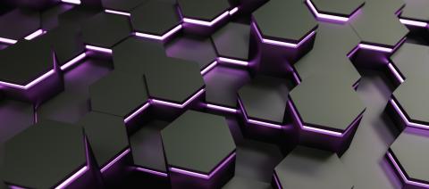 colorful bright neon uv purple lights abstract hexagons background pattern - 3D rendering - Illustration - Stock Photo or Stock Video of rcfotostock | RC-Photo-Stock
