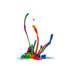 Colorful paint splash isolated on white- Stock Photo or Stock Video of rcfotostock | RC Photo Stock