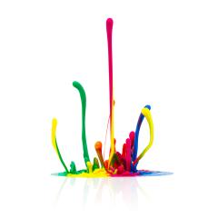 Colorful paint splash isolated on white- Stock Photo or Stock Video of rcfotostock | RC-Photo-Stock