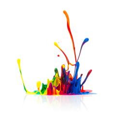 Colorful paint splash isolated on white- Stock Photo or Stock Video of rcfotostock | RC Photo Stock