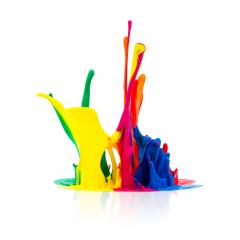 Colorful paint splashing isolated on white : Stock Photo or Stock Video Download rcfotostock photos, images and assets rcfotostock | RC Photo Stock.: