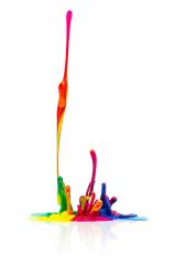 Colorful paint splashing on white- Stock Photo or Stock Video of rcfotostock | RC Photo Stock