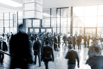 Conference Visitors rushing in a modern hall- Stock Photo or Stock Video of rcfotostock | RC Photo Stock