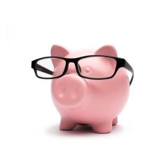 cool Piggy bank with glasses on white- Stock Photo or Stock Video of rcfotostock | RC Photo Stock