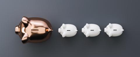 copper piggy bank as row leader, investment and development concept- Stock Photo or Stock Video of rcfotostock | RC Photo Stock