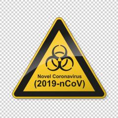 Coronavirus 2019-nCoV. Corona virus Pathogen respiratory infection attention sign. Safety signs, warning Sign, Danger BGV Pandemic medical concept for covid-19 on transparent background. Vector Eps10 : Stock Photo or Stock Video Download rcfotostock photos, images and assets rcfotostock | RC-Photo-Stock.: