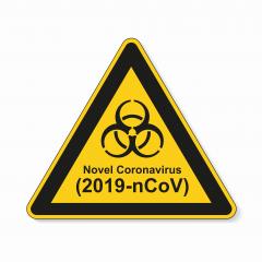 Coronavirus 2019-nCoV. Corona virus Pathogen respiratory infection attention sign. Safety signs, warning Sign, Danger symbol BGV Pandemic medical concept for covid-19 on white background. Vector Eps10 : Stock Photo or Stock Video Download rcfotostock photos, images and assets rcfotostock | RC-Photo-Stock.: