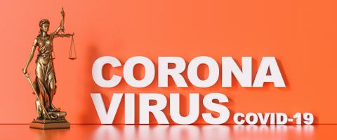 coronavirus covid-19 and Statue of Justice - law concept - Stock Photo or Stock Video of rcfotostock | RC-Photo-Stock