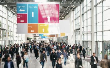 Crowd of anonymous Business people walking at a trade fair- Stock Photo or Stock Video of rcfotostock | RC-Photo-Stock