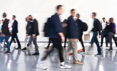 Crowd of many anonymous blurred people on trade fair or shopping mall- Stock Photo or Stock Video of rcfotostock | RC Photo Stock