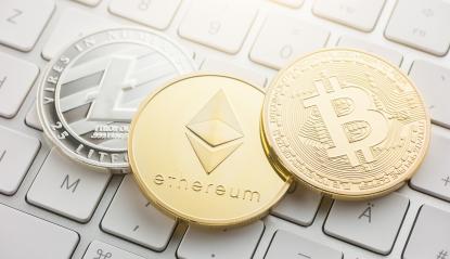 cryptocurrency coins - Litecoin, Bitcoin, Ethereum : Stock Photo or Stock Video Download rcfotostock photos, images and assets rcfotostock | RC Photo Stock.: