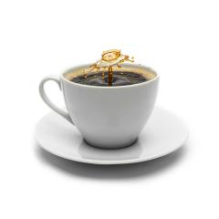cup of coffee with a drop splash- Stock Photo or Stock Video of rcfotostock | RC-Photo-Stock