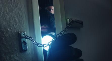 dangerous masked stalker sneaking into the house with a torch- Stock Photo or Stock Video of rcfotostock | RC-Photo-Stock
