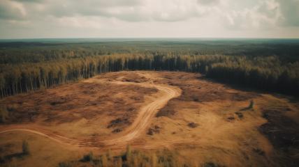 Deforested area with winding dirt road
 : Stock Photo or Stock Video Download rcfotostock photos, images and assets rcfotostock | RC Photo Stock.: