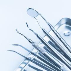dentist basic cutlery on a tray dental medicine - Stock Photo or Stock Video of rcfotostock | RC-Photo-Stock