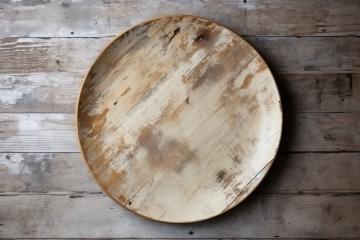 Distressed wooden tray on weathered wood background- Stock Photo or Stock Video of rcfotostock | RC Photo Stock