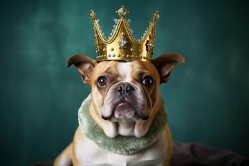 Dog wearing a crown and royal cape posing
 : Stock Photo or Stock Video Download rcfotostock photos, images and assets rcfotostock | RC Photo Stock.: