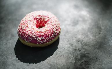 donut with pink glazed and sprinkles- Stock Photo or Stock Video of rcfotostock | RC-Photo-Stock
