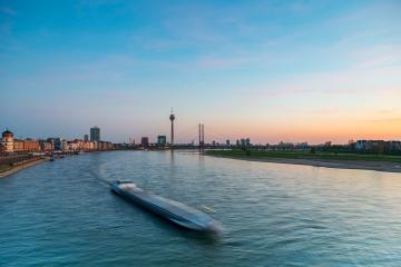 Dusseldorf at sunset at the rhine river- Stock Photo or Stock Video of rcfotostock | RC-Photo-Stock