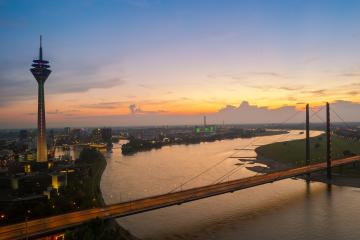 Dusseldorf old town and Tv Tower at sunset- Stock Photo or Stock Video of rcfotostock | RC-Photo-Stock